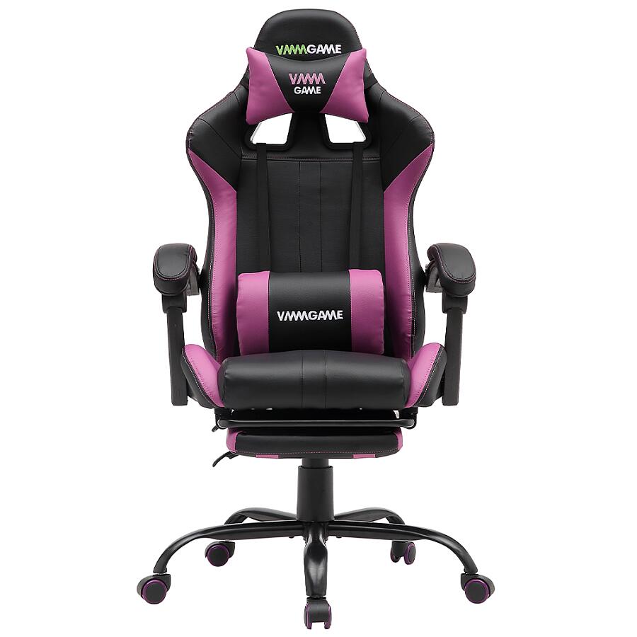 Игровое кресло VMMGame Throne Purple, искусственная кожа, черный/фиолетовый - фото 2