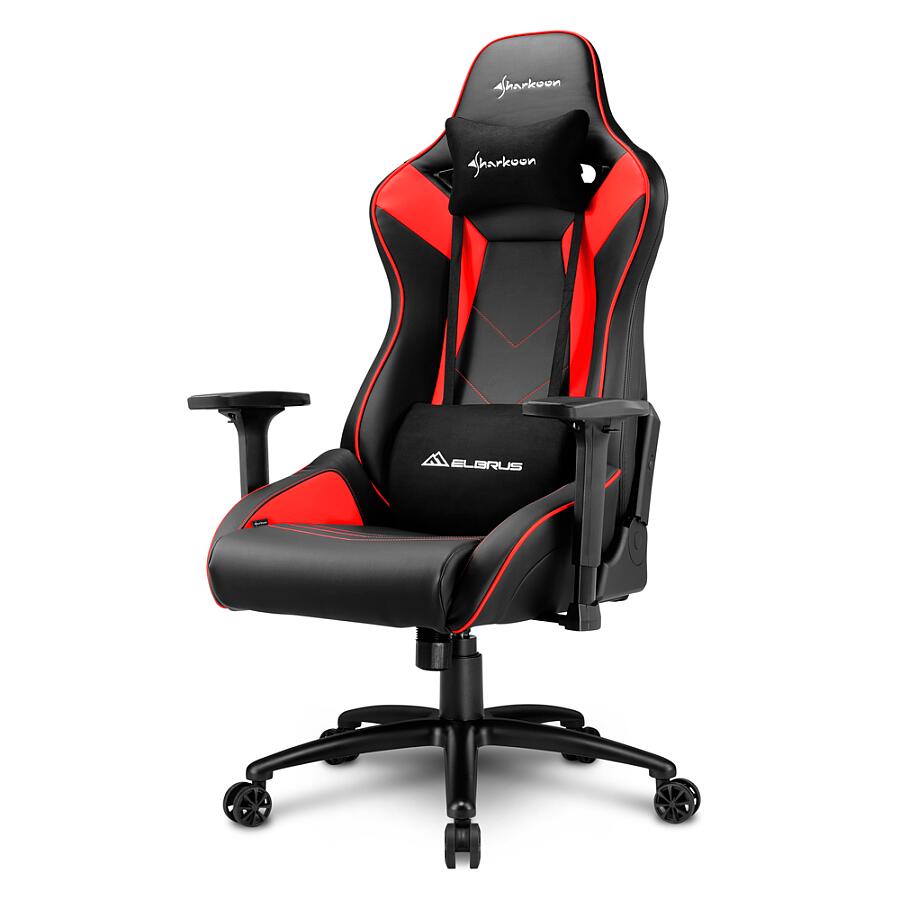 Игровое кресло Sharkoon ELBRUS 3 Red, искусственная кожа, черный/красный - фото 1