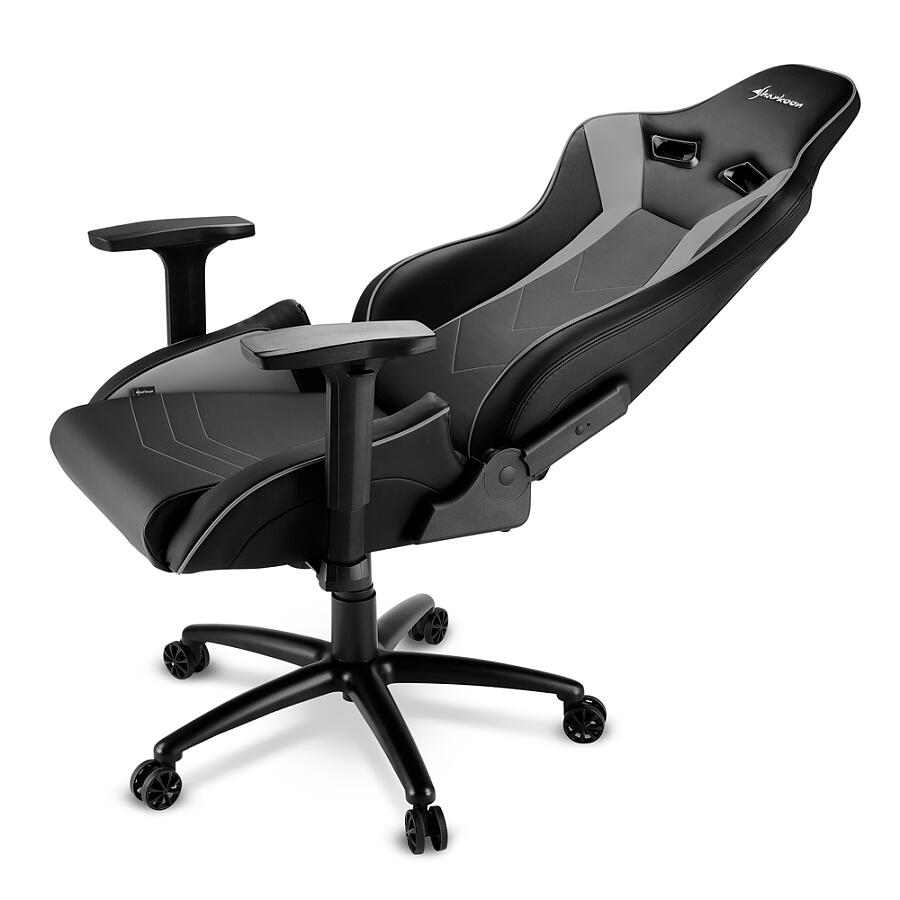 Игровое кресло Sharkoon ELBRUS 3 Grey, искусственная кожа, черный/серый - фото 5