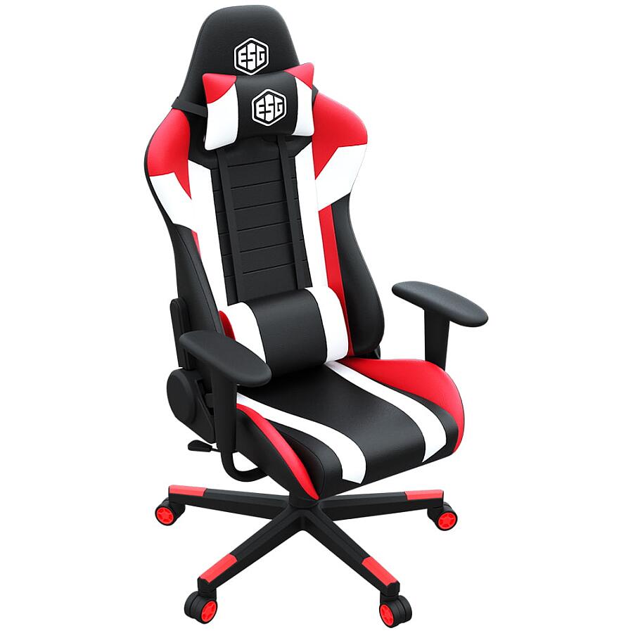 Игровое кресло E-Sport Gear ESG-102 Black/Red/White, искусственная кожа, черный/красный - фото 2