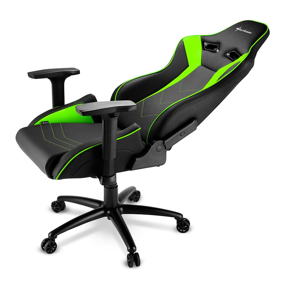 Игровое кресло Sharkoon ELBRUS 3 Green, искусственная кожа, черный/зеленый - фото 5