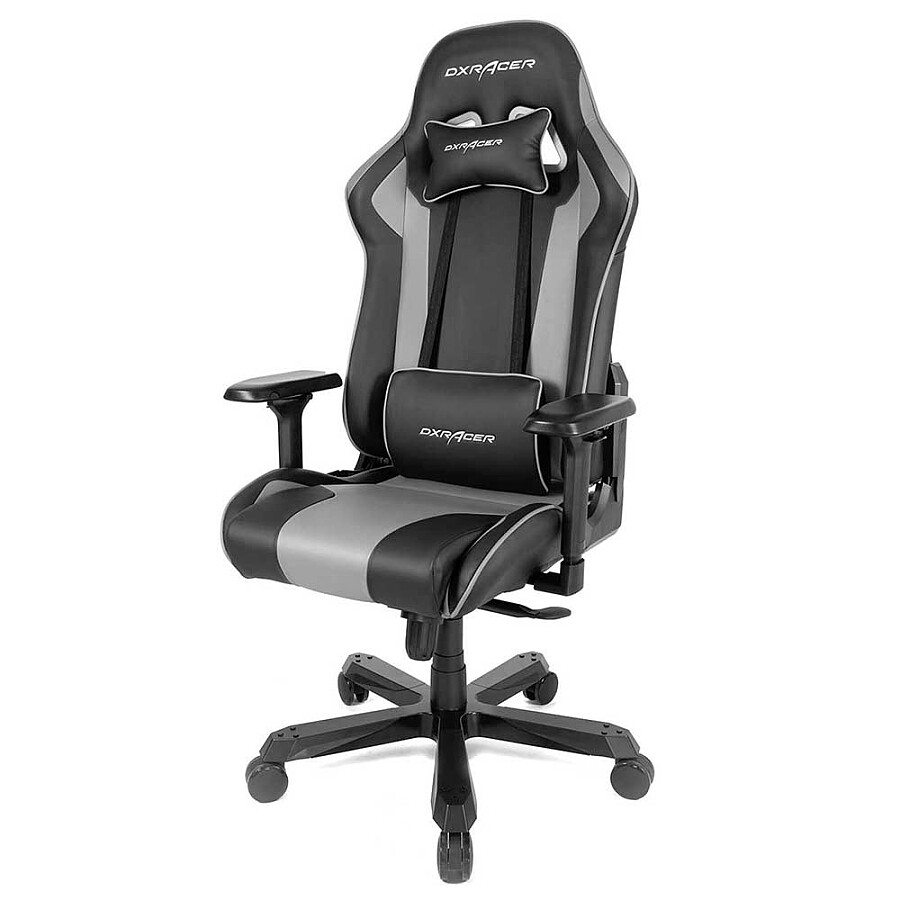 Игровое кресло DXRacer King OH/KS99/NG, черный/серый, Экокожа - фото 1