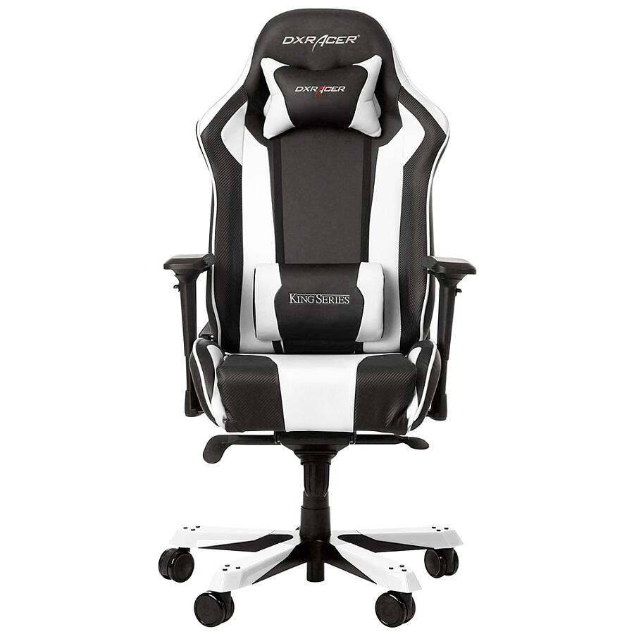 Игровое кресло DXRacer King OH/KS06/NW, черный/белый, искусственная кожа - фото 5