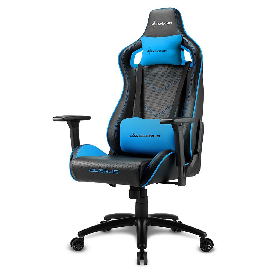 Игровое кресло Sharkoon ELBRUS 2 Blue, искусственная кожа, черный/синий - фото 1