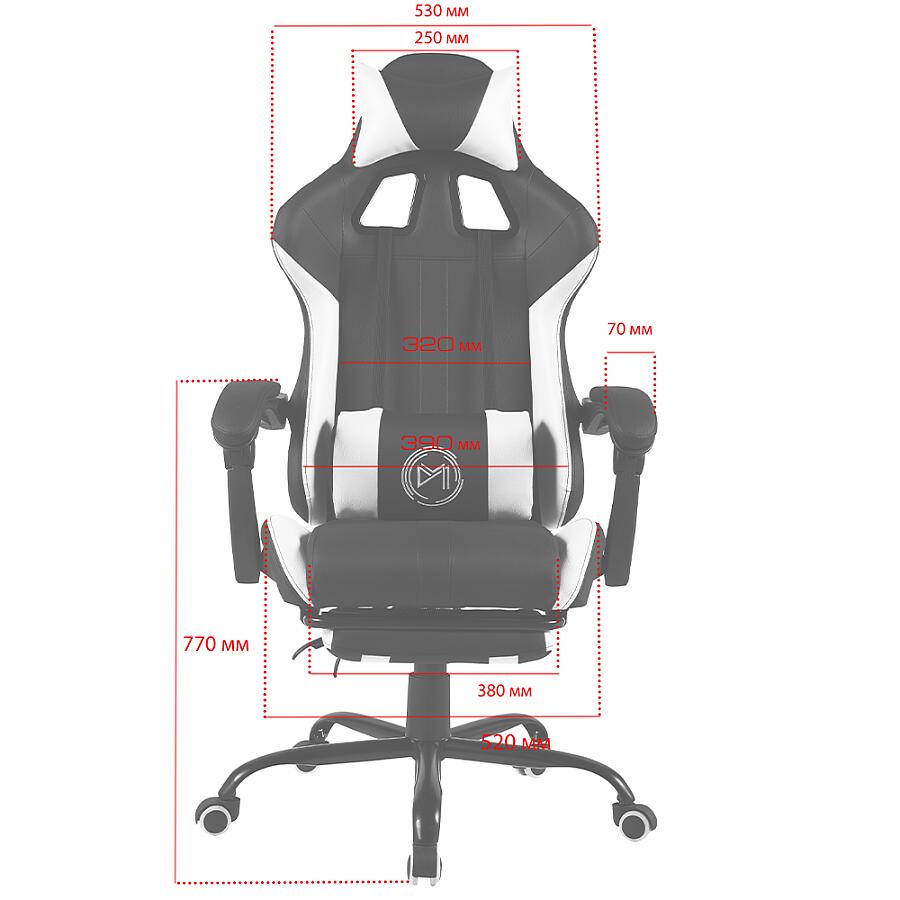 Игровое кресло VMMGame Throne Red, искусственная кожа, черный/красный - фото 6