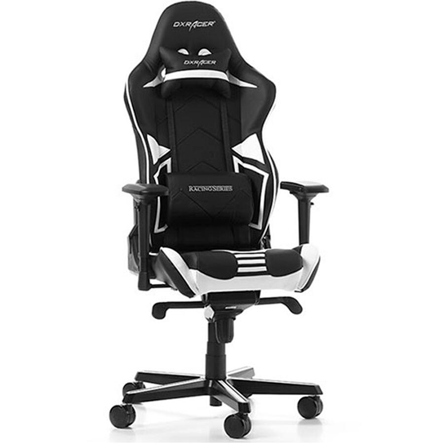 Игровое кресло DXRacer Racing OH/RV131/NW, черный/белый, искусственная кожа - фото 1