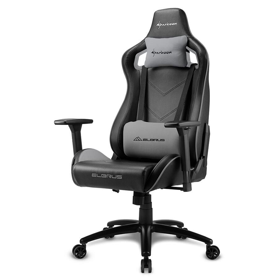 Игровое кресло Sharkoon ELBRUS 2 Grey, искусственная кожа, черный/серый - фото 1