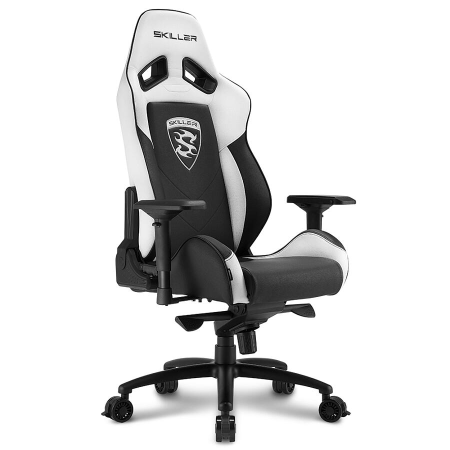 Игровое кресло Sharkoon Shark SKILLER SGS3 White, искусственная кожа, черный/белый - фото 3