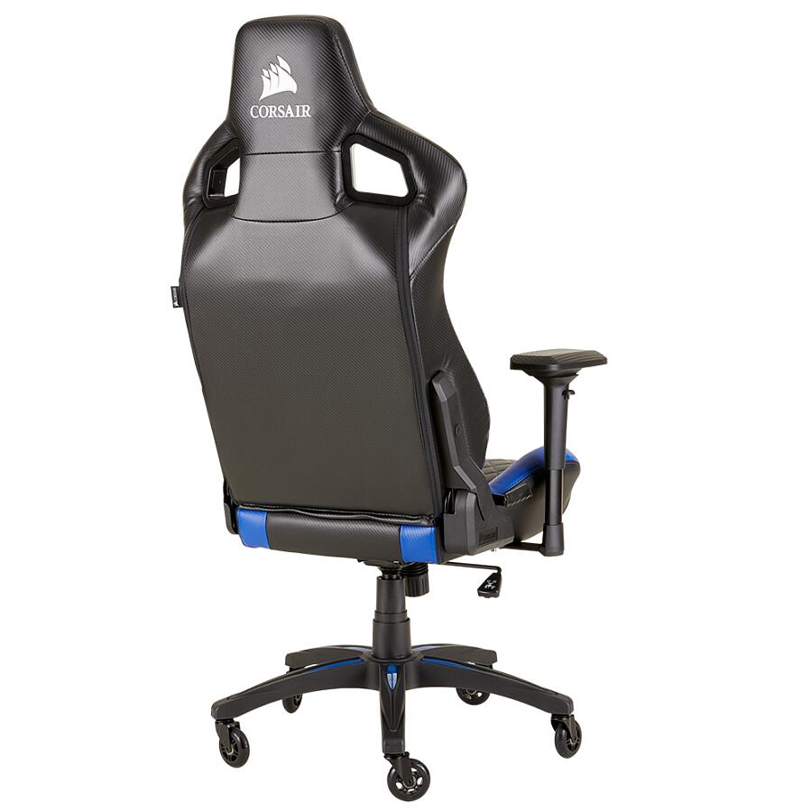 Игровое кресло Corsair T1 Race 2018 Blue, искусственная кожа, черный/синий - фото 6