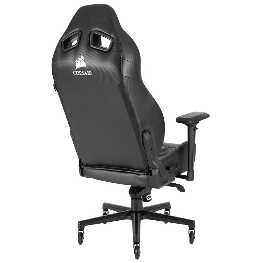 Игровое кресло Corsair T2 Road Warrior Black, искусственная кожа, черный - фото 4
