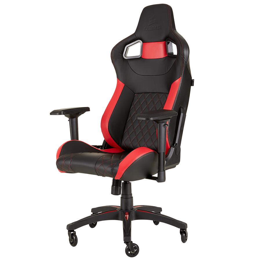 Игровое кресло Corsair T1 Race 2018 Red, искусственная кожа, черный/красный - фото 3