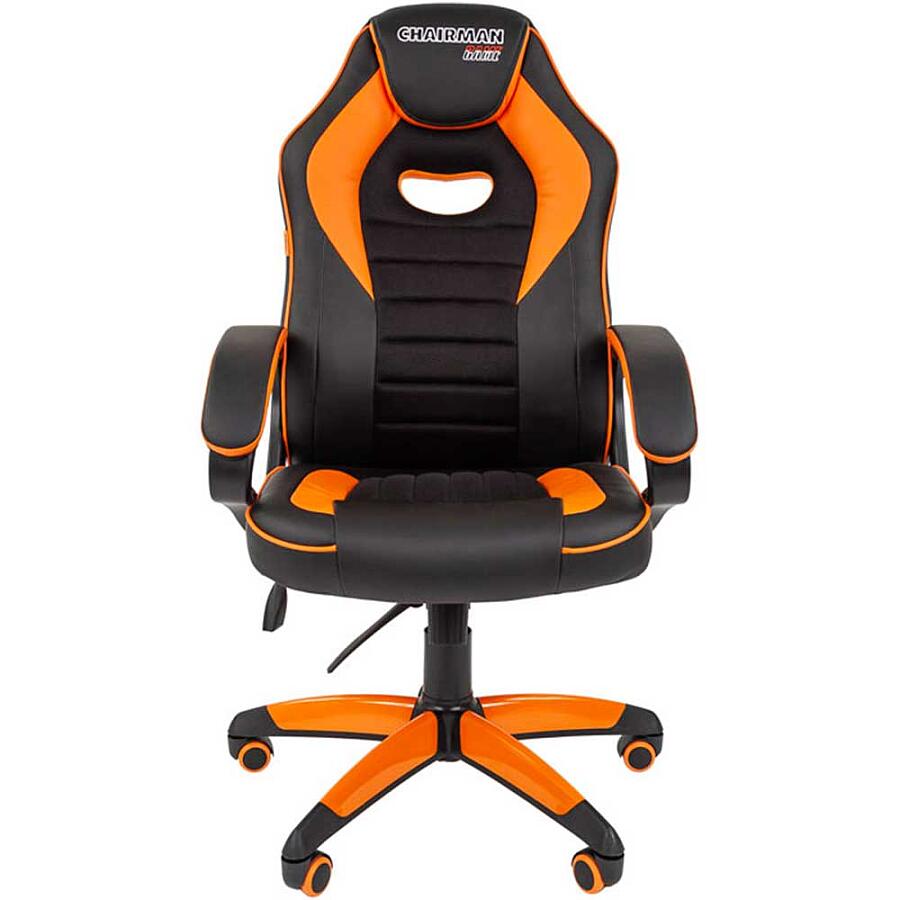 Игровое кресло Chairman Game 16 Black/Orange, искусственная кожа, черный/оранжевый - фото 1