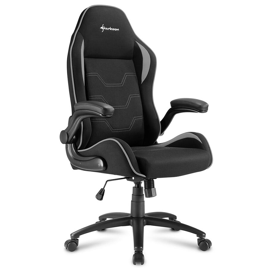Игровое кресло Sharkoon ELBRUS 1 Grey, ткань, черный/серый - фото 3
