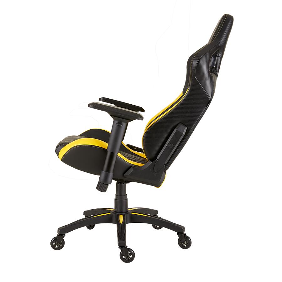 Игровое кресло Corsair T1 Race 2018 Yellow, искусственная кожа, черный/желтый - фото 8