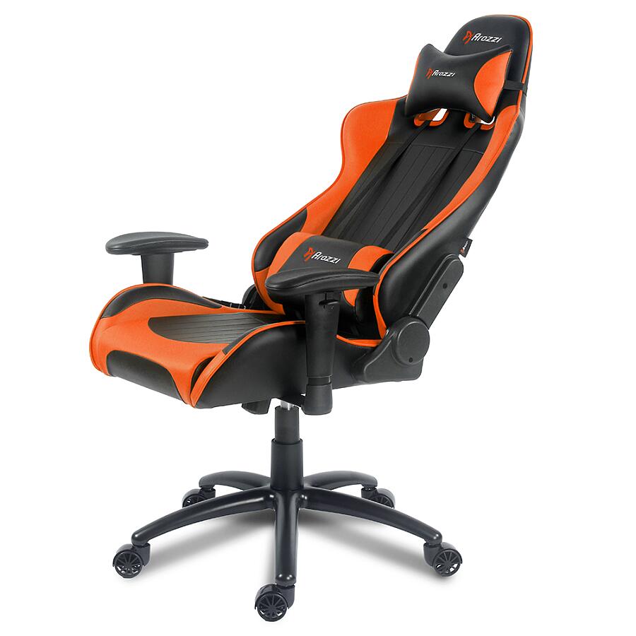 Игровое кресло Arozzi Verona Orange, искусственная кожа, черный/оранжевый - фото 2