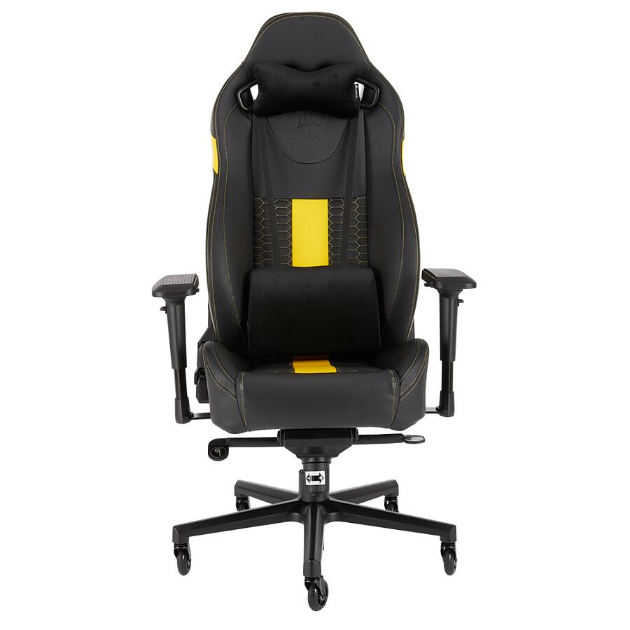 Игровое кресло Corsair T2 Road Warrior Yellow, искусственная кожа, черный/желтый - фото 1