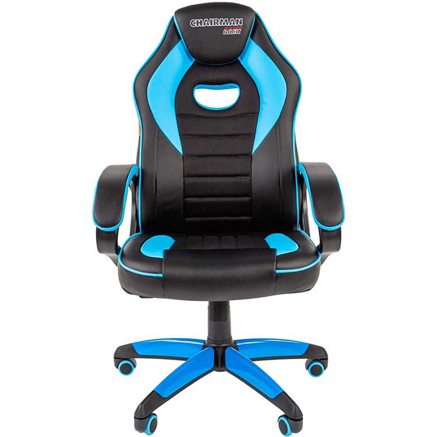 Игровое кресло Chairman Game 16 Black/Blue, искусственная кожа, черный/синий - фото 1