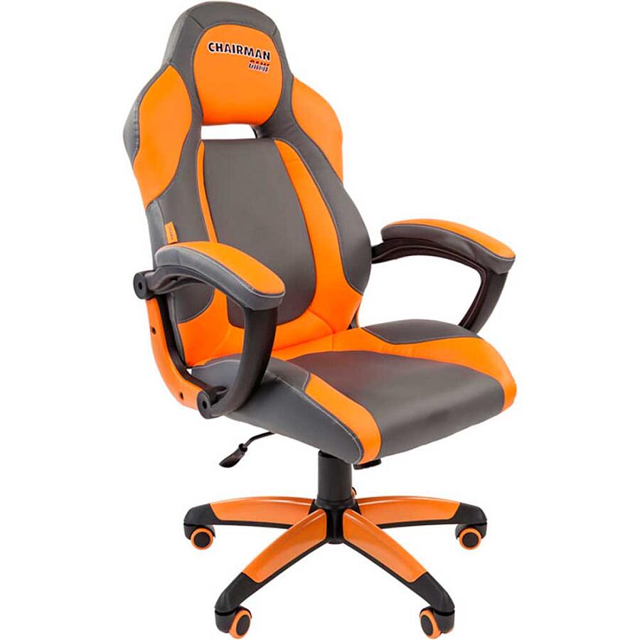 Игровое кресло Chairman Game 20 Grey/Orange, искусственная кожа, серый/оранжевый - фото 2