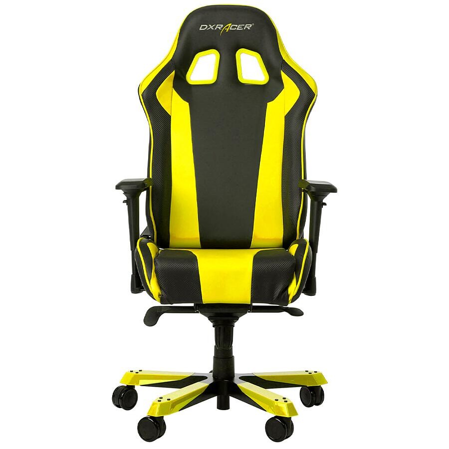 Игровое кресло DXRacer King OH/KS06/NY, черный/желтый, искусственная кожа - фото 2