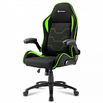 Игровое кресло Sharkoon ELBRUS 1 Green, ткань, черный/зеленый