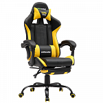 Игровое кресло VMMGame Throne Yellow, искусственная кожа, черный/желтый